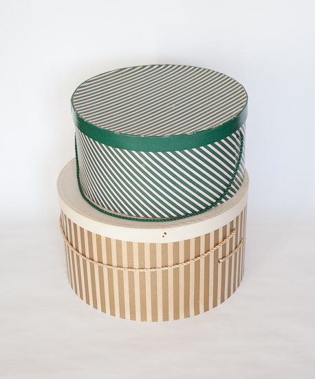 Vintage Round Striped Hat Boxes $10 each