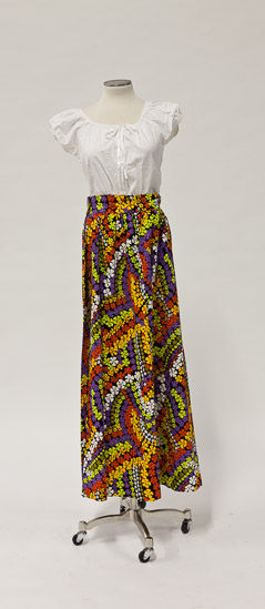 60s Floral Wrap Skirt (M) & Peasant Blouse  $10
