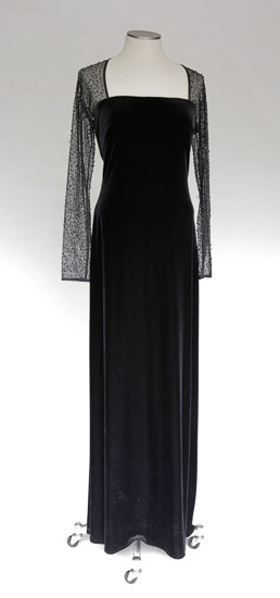 Long Black Velvet w/Sequin Sleeves $15