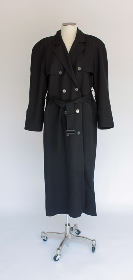 Belted Black Trench Coat - Large  $10