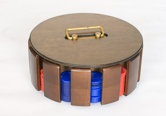 Revolving Poker Caddy with Chips $10