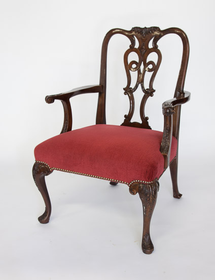 Antique Red-Seated Side Chair $40