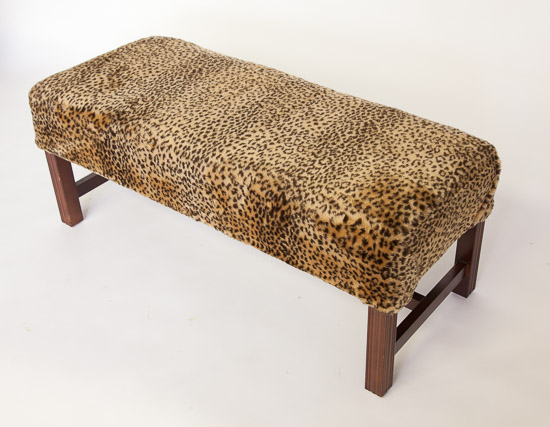 Leopard Upholstered Ottoman/Bench 42