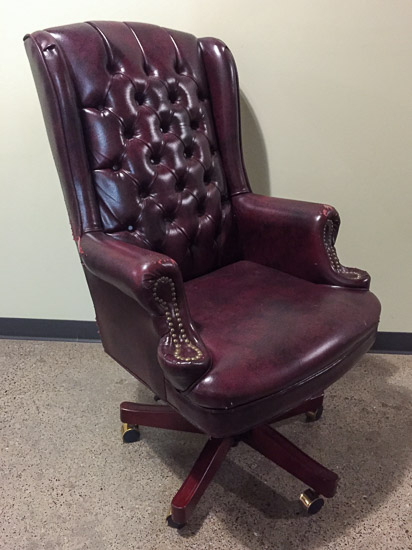 Distressed Tufted Leather Office Chair $35