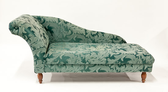 Green Scroll Leaf Fainting Couch $75