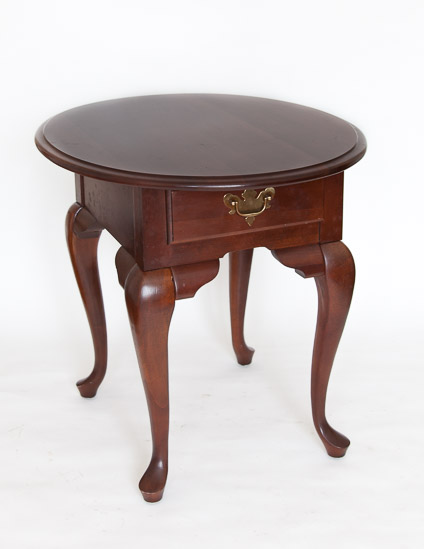 Queen Anne Round Cherry End Tables    $25 Each or $40 Pair