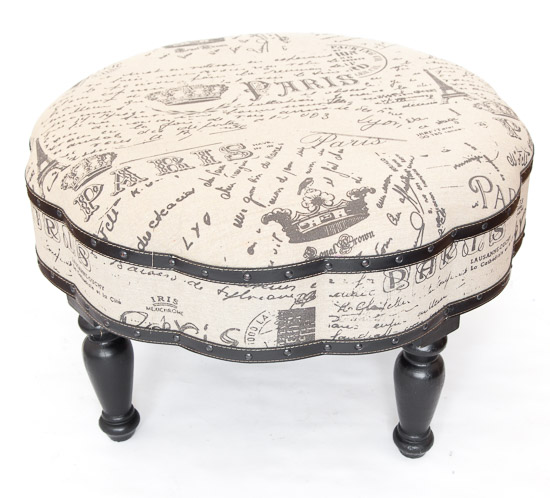 Paris Text Ottoman $30