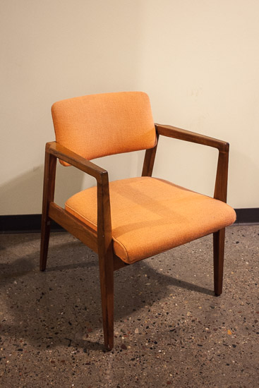 Mid-century Orange Fabric Chair  $20