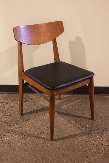 Mid-century Black Leather Chair   $20