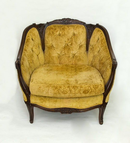 Tufted Gold Velvet Victorian Chair  $50