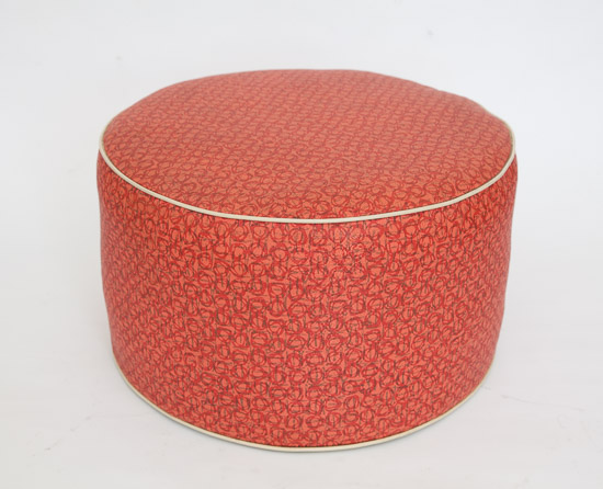 Vintage Round Vinyl Ottoman $10