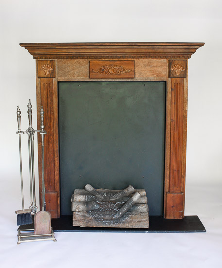 4'x4' Wood Fireplace with Electric Logs & Tools  $50 Set