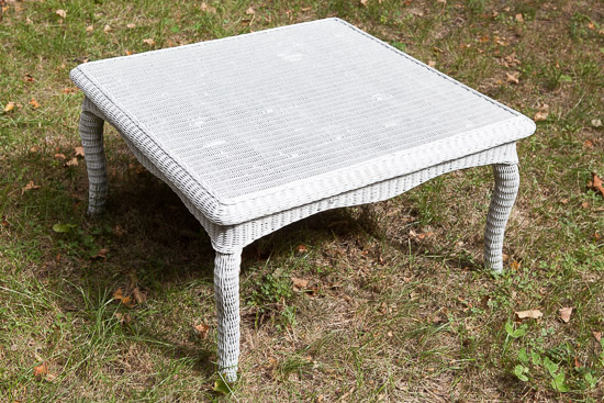 Square White Wicker Table  $25