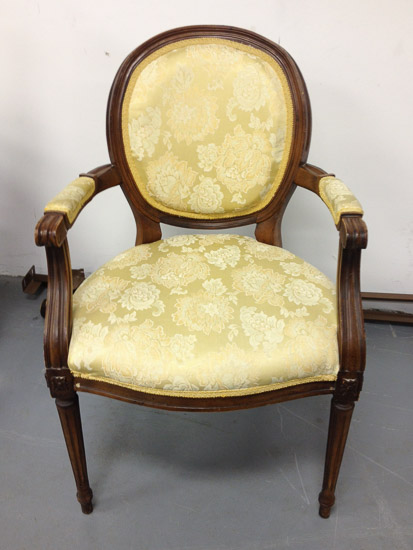 Round Yellow Floral Chair  $25