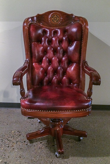 Executive Leather & Wood Office Chair $60