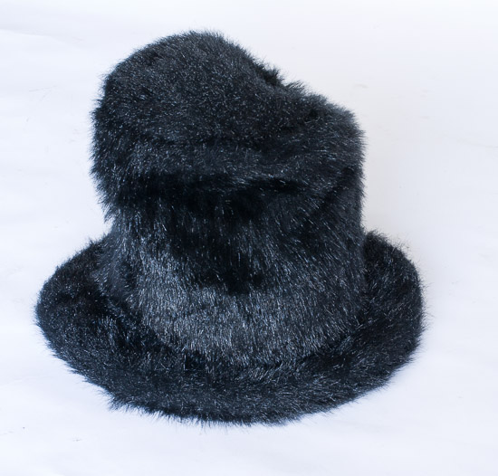 Black Fake Fur Top Hat $5