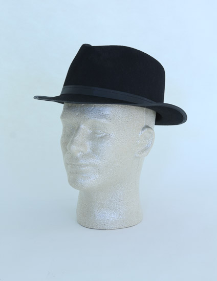 Simple Black Fedora w/Leather Strip $4