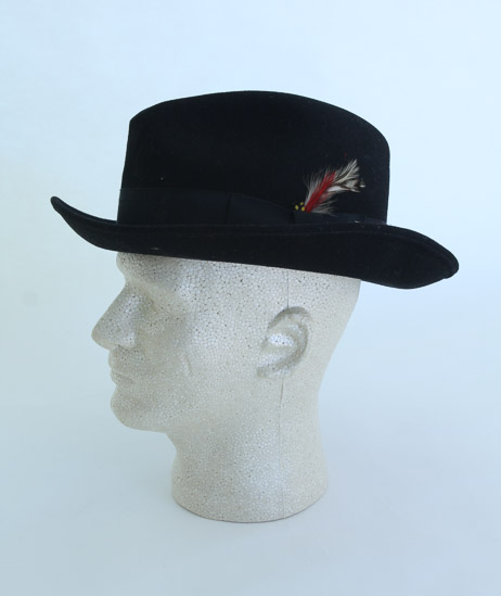 Black Fedora w/Red Feather $5