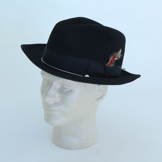 Black Fedora w/Red Feather $5