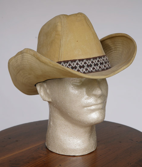 Straw Cowboy Hat w/Brown & White $5