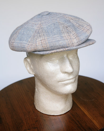 Light Blue Plaid Newsboy Cap $5