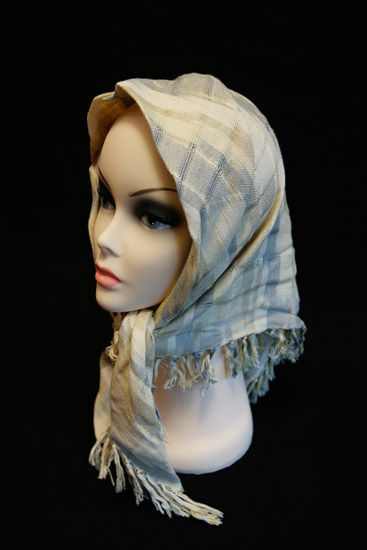 Cream and Gray Plaid Scarf $2