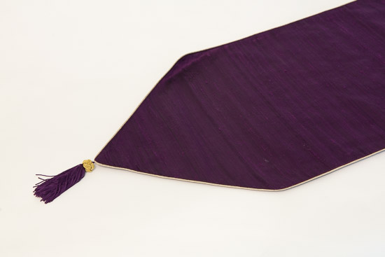 Deep Purple Silk Table Runner