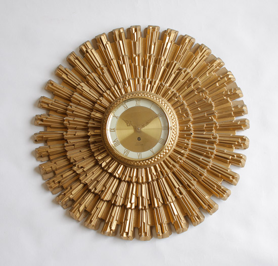 Gold Plastic Ornate Wall Clock $15