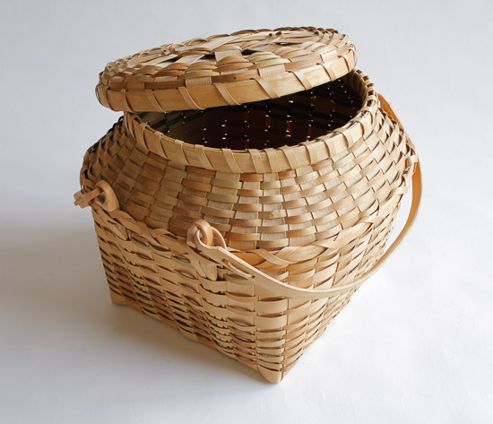 Woven Covered Basket $5