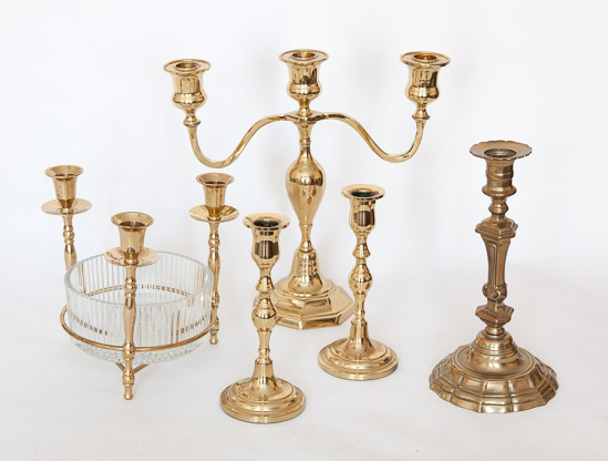 Set of Brass Candlesticks $20