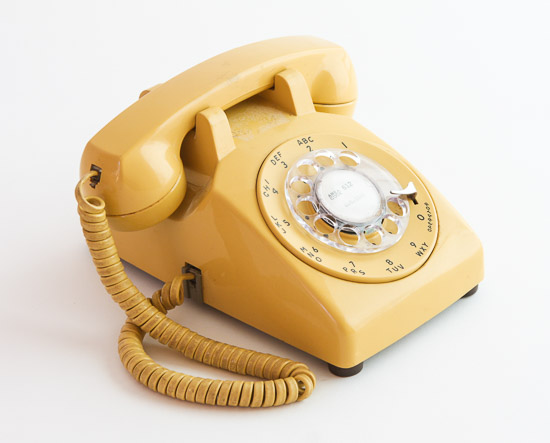 Yellow Rotary Desk Telephone $25