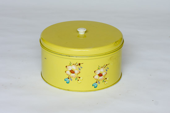 Yellow Floral Tin $10