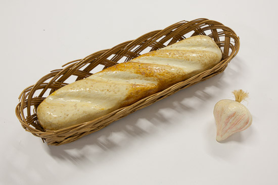 Baguette in Basket and Garlic $10