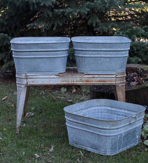 Double Tin Washtubs $40 (Single tub not available)