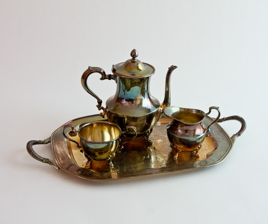 Tarnished Silver Tea Set $20