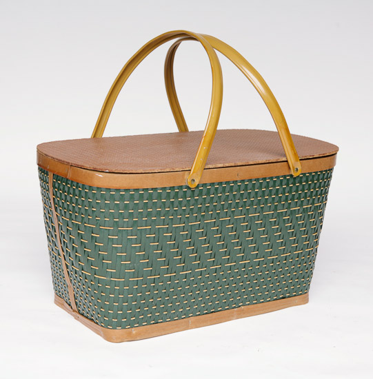 Green Woven Picnic Basket $20