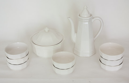 Pfalzgraff White Bowls, Coffee Pot and Tureen $25