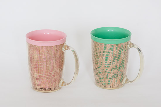 Insulated Woven Plastic Mugs (2) $5 
