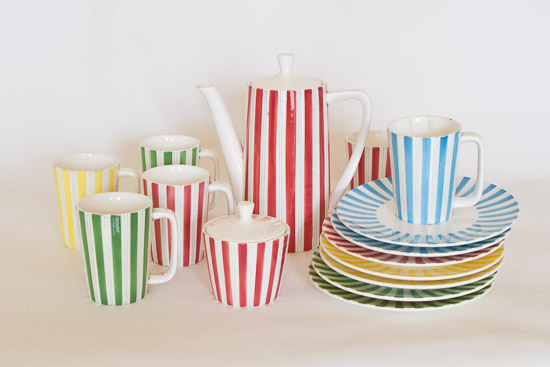 Vintage Striped Dish Set $20