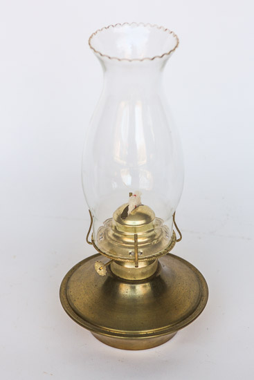 Brass and Glass Oil Lamp $8