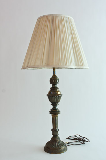 Brass Table Lamp with Gathered Shade $20