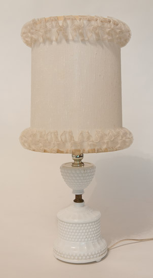 White Hobnail Shabby Chic Lamp $10