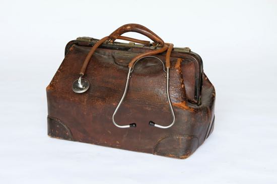 Leather Doctor's Bag & Stethoscope $25