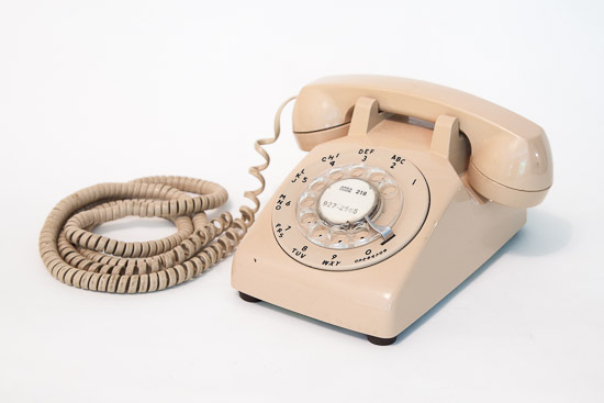 Beige Rotary Phone with Extra Long Cord $20