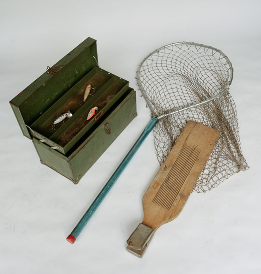 Tackle Box, Net and Fishing Gear $40