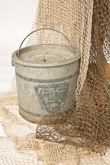 Bait Bucket and Fish Netting $10