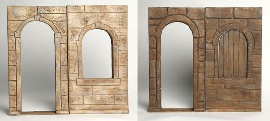 Reversible Stone Doorway & Wall w/Window Set - $350