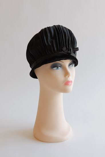 Pleated Black Hat $5